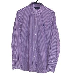 Ralph. Lauren, Size 14.5, Men’s, Purple and White Button Down Shirt